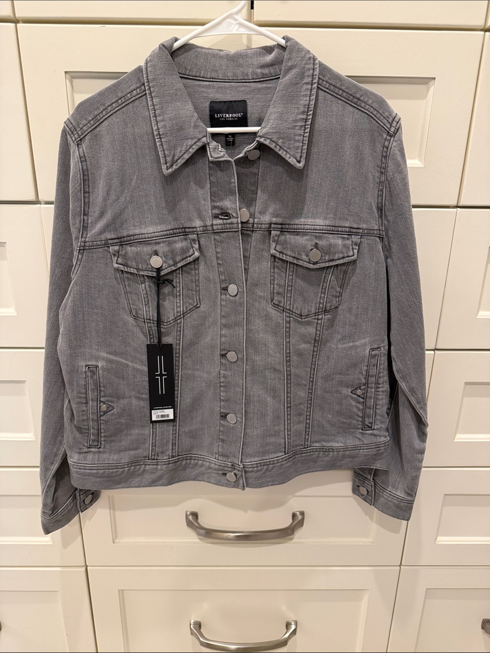 Liverpool Temma Leighton Gray Denim Jacket Size 1X NWT